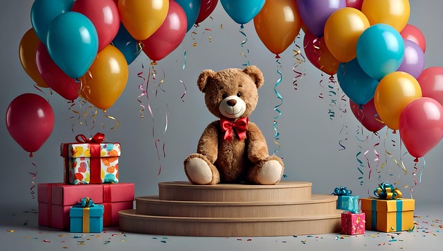 Free ai generated balloons children's birthday illustration