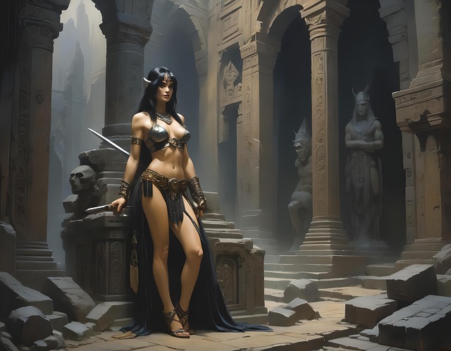 Free ai generated priestess woman illustration