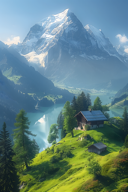 Ai Generiert, Alpen, Berge, See, Schweiz