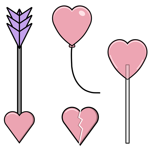 Free hearts arrows lollipop illustration