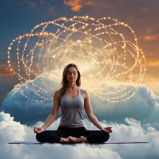 Yoga, Wolke, Himmel, Stern, Ai Generiert