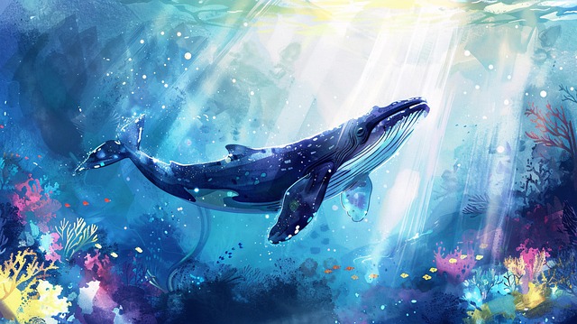 Free ai generated whale animal illustration