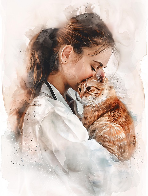 Free veterinarian vet pet care illustration