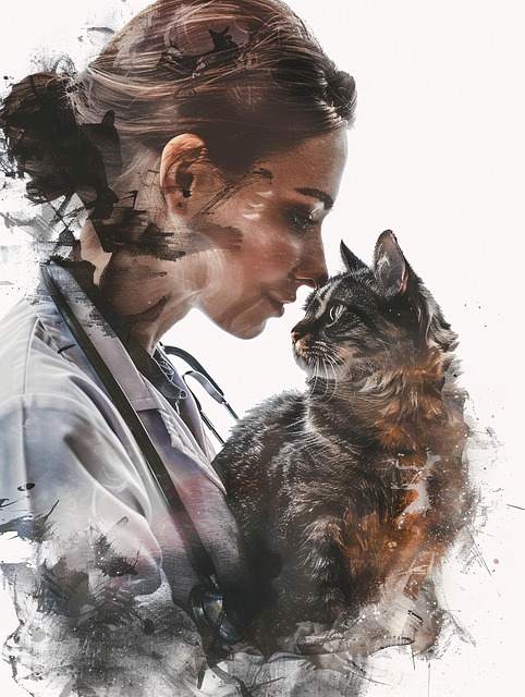 Free veterinarian vet pet care illustration