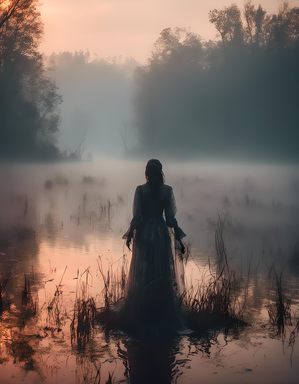 Download Woman, Lake, Sinister. Royalty-Free Stock Illustration Image ...