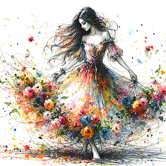 Download free HD stock image of Woman Summer Free woman summer dress illustration