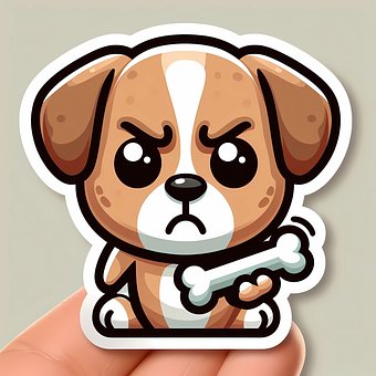 Cão, Desenho Animado, Mascote, Adesivo