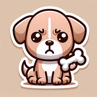 Cão, Desenho Animado, Mascote, Adesivo