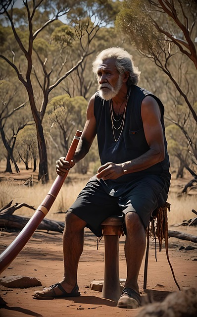 Free ai generated man uluru illustration