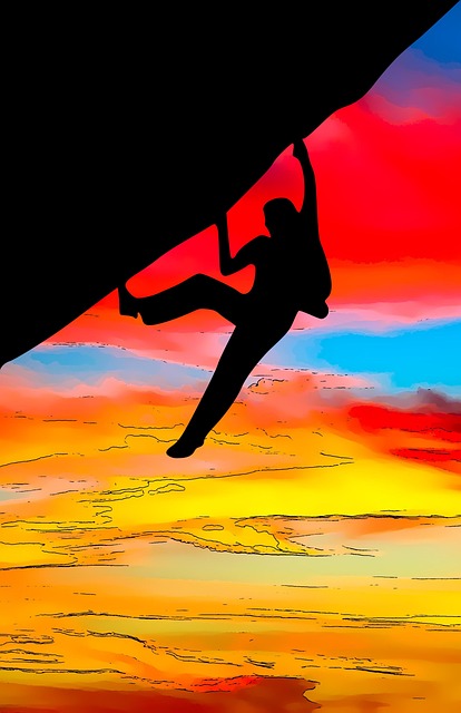 Free climber climbing nature illustration