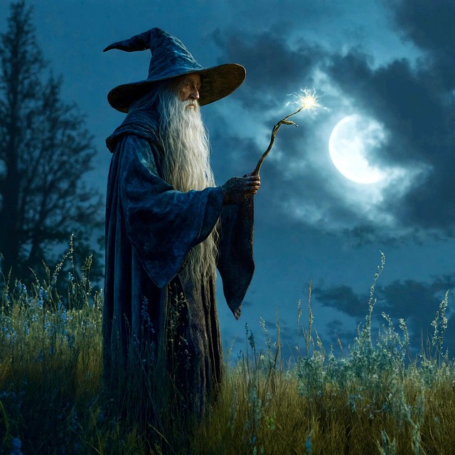 Download free ai generated art of Night Moon images Free night moon field illustration
