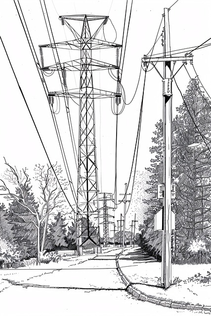 Free power electricity transmission illustration