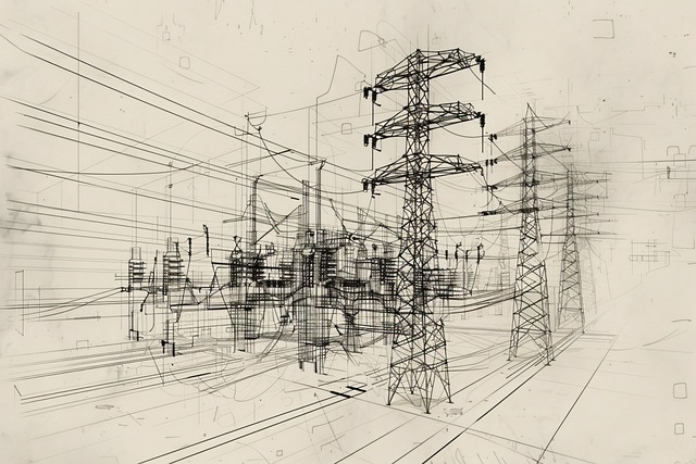 Free power electricity transmission illustration
