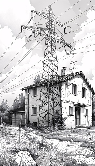 Free power electricity transmission illustration
