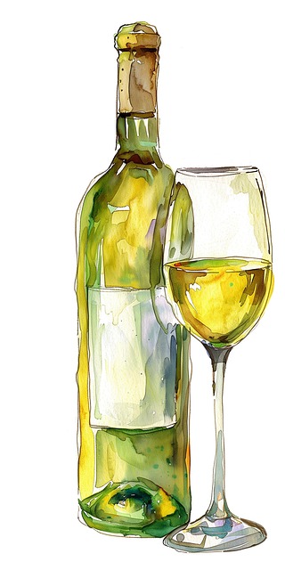 Free wine bottle wine glass white wine illustration