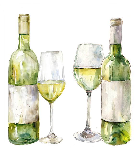 Free wine bottles wine glasses white wine illustration