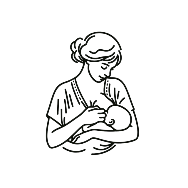 Free breastfeeding mother baby illustration