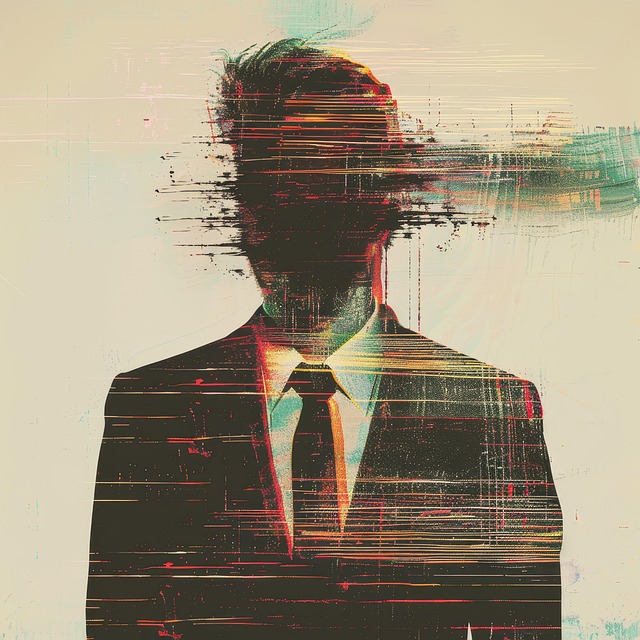 Free ai generated glitch portrait illustration