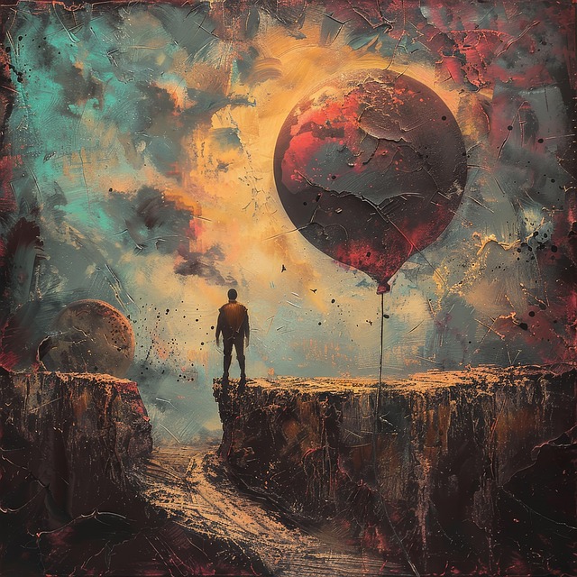 Free ai generated man balloon illustration