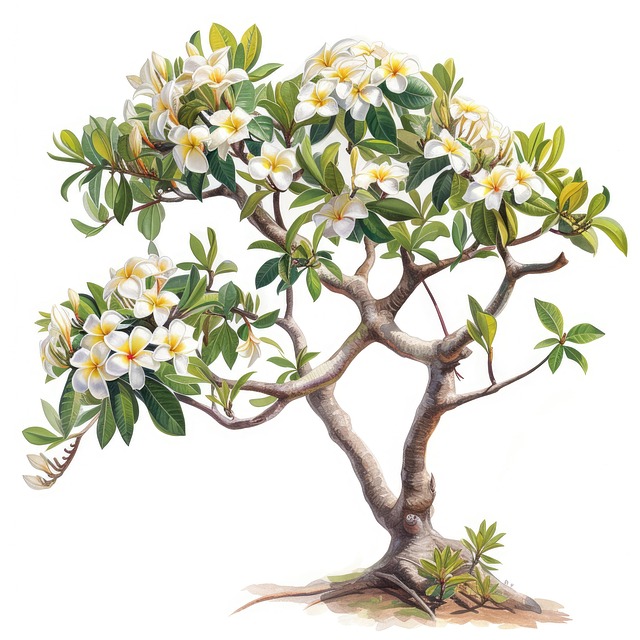 Free ai generated frangipani flower illustration