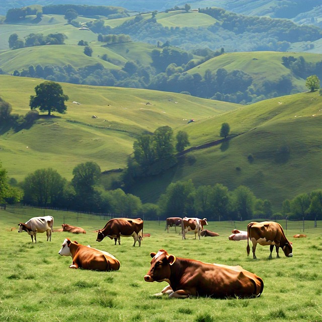 Free ai generated cows pasture illustration