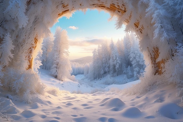 Free nature winter landscape illustration