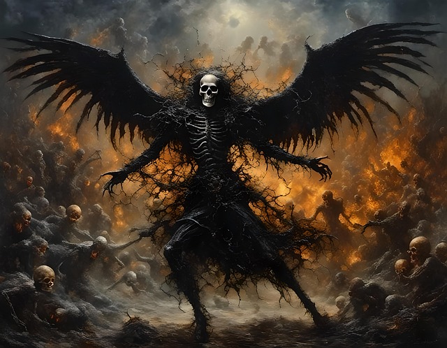 Free ai generated skeleton angel illustration