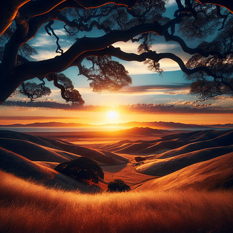 Free Goldenhourmagic Sunsetlandscape illustration and picture