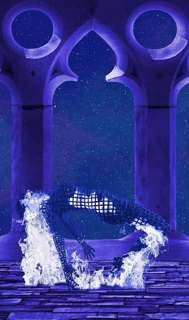 Free surreal flames figure illustration