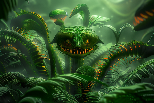 Free ai generated monster carnivorous plant illustration