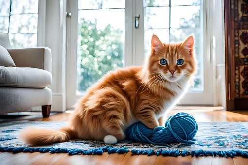 Ai Generiert, Katze, Kätzchen, Wolle