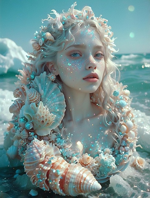 Free ai generated woman water illustration