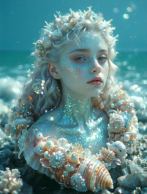 Free ai generated woman water illustration