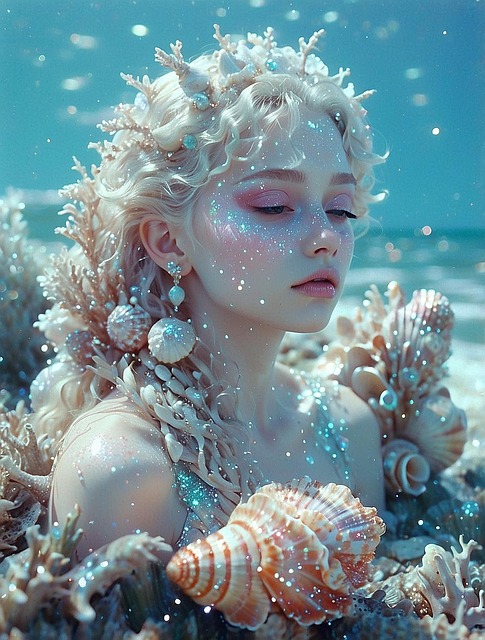 Free ai generated woman water illustration