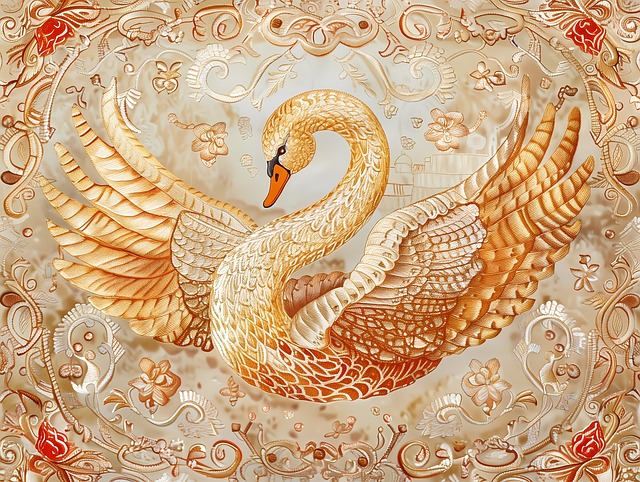 Free ai generated swan intricate patterns illustration