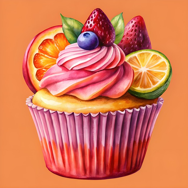 Free cupcake cream dessert illustration