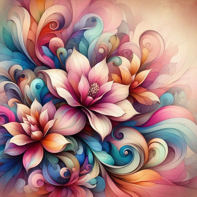 Free Multicolored Flowers illustration and picture