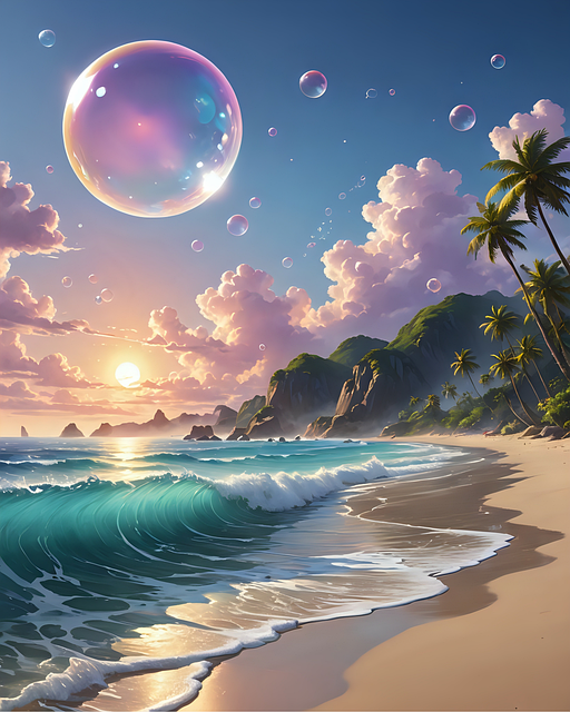 Free ai generated beach sea illustration