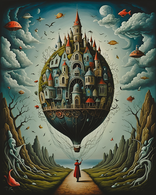 Free ai generated balloon surreal illustration