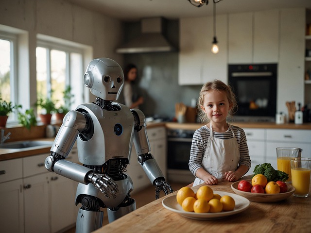 Free ai generated household robot robotics illustration
