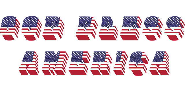 Free god bless america typography 3d vector