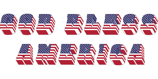 Free god bless america typography 3d vector