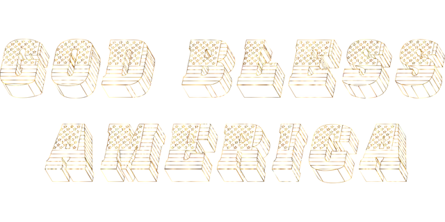 Free god bless america typography 3d vector