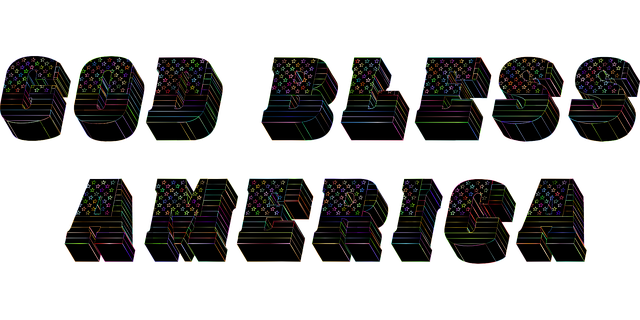 Free god bless america typography 3d vector