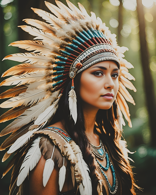 Free ai generated woman headdress illustration