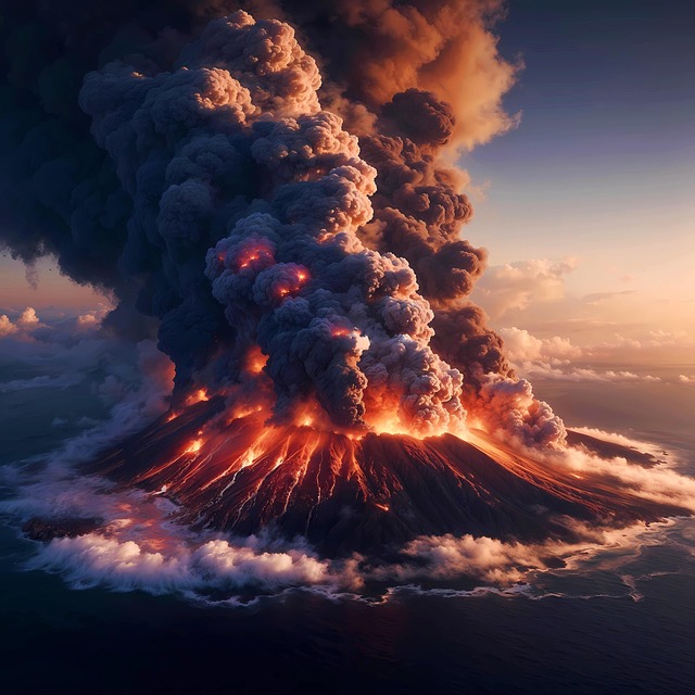 Free volcano volcanic eruption lava illustration