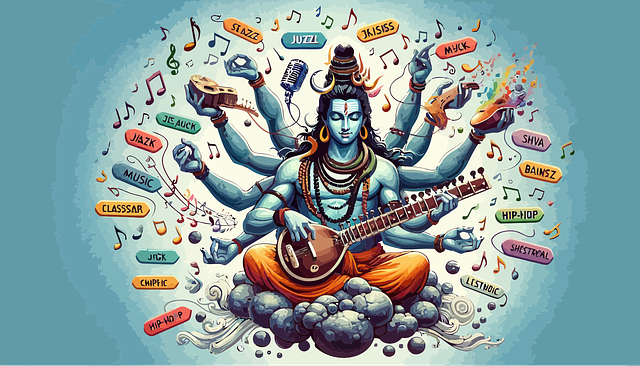 Free hindu deity cosmic dancer third eye vector