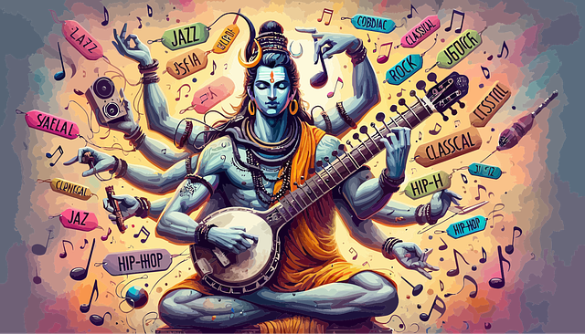 Free hindu deity cosmic dancer third eye vector