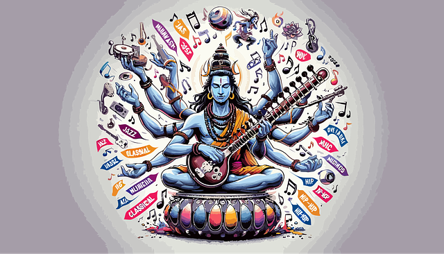 Free hindu deity cosmic dancer third eye vector