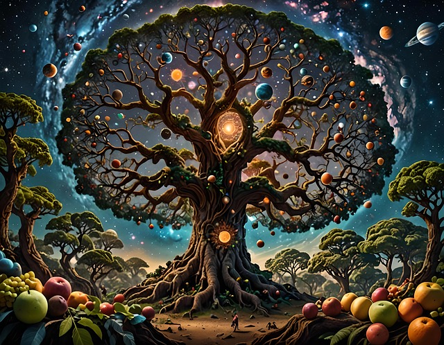 Free ai generated colossal tree illustration